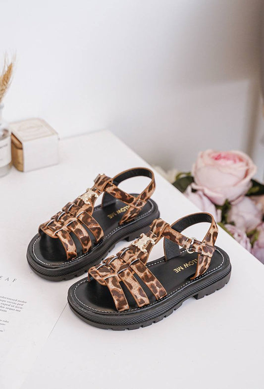 Sandales leopard et noir